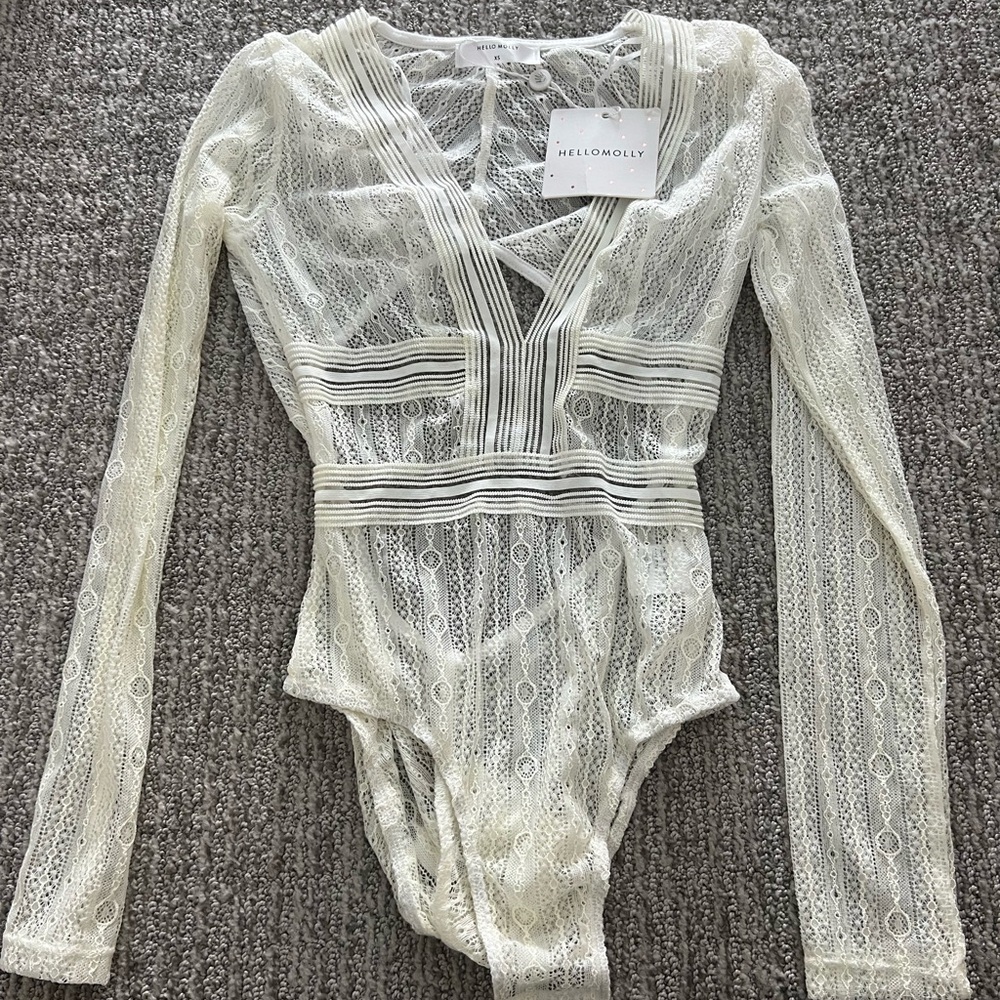 Hello Molly Ivory Lace Bodysuit